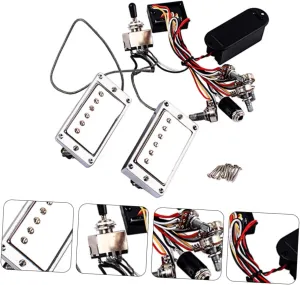 1 Humbucker Guitar Pickup with Potentiometer Battery Box Easy Install Full Tone Color Stable Sustain for Guitar Lovers DIY Projects