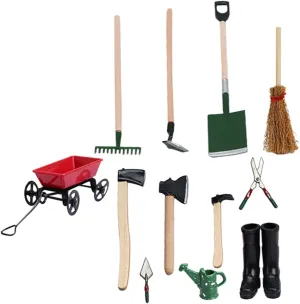1 Set Miniature Gardening Tools for Dollhouse Farm Decor Lightweight Mini Dollhouse Accessories for DIY Fairy Garden Crafts