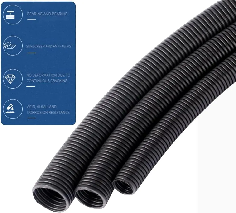 10 FT 1inch Split Wire Loom Tubing Wire Conduit,Flexible Wire Covers Cord Protectors,Cord Protectors from Pets,Black (1"-10ft)