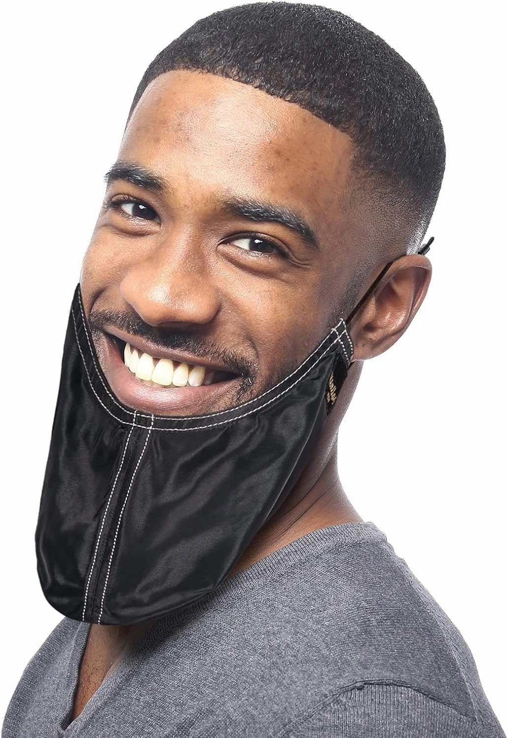 100% Mulberry-silk Beard Bandana - Large Adjustable Beard Bonnet for Men