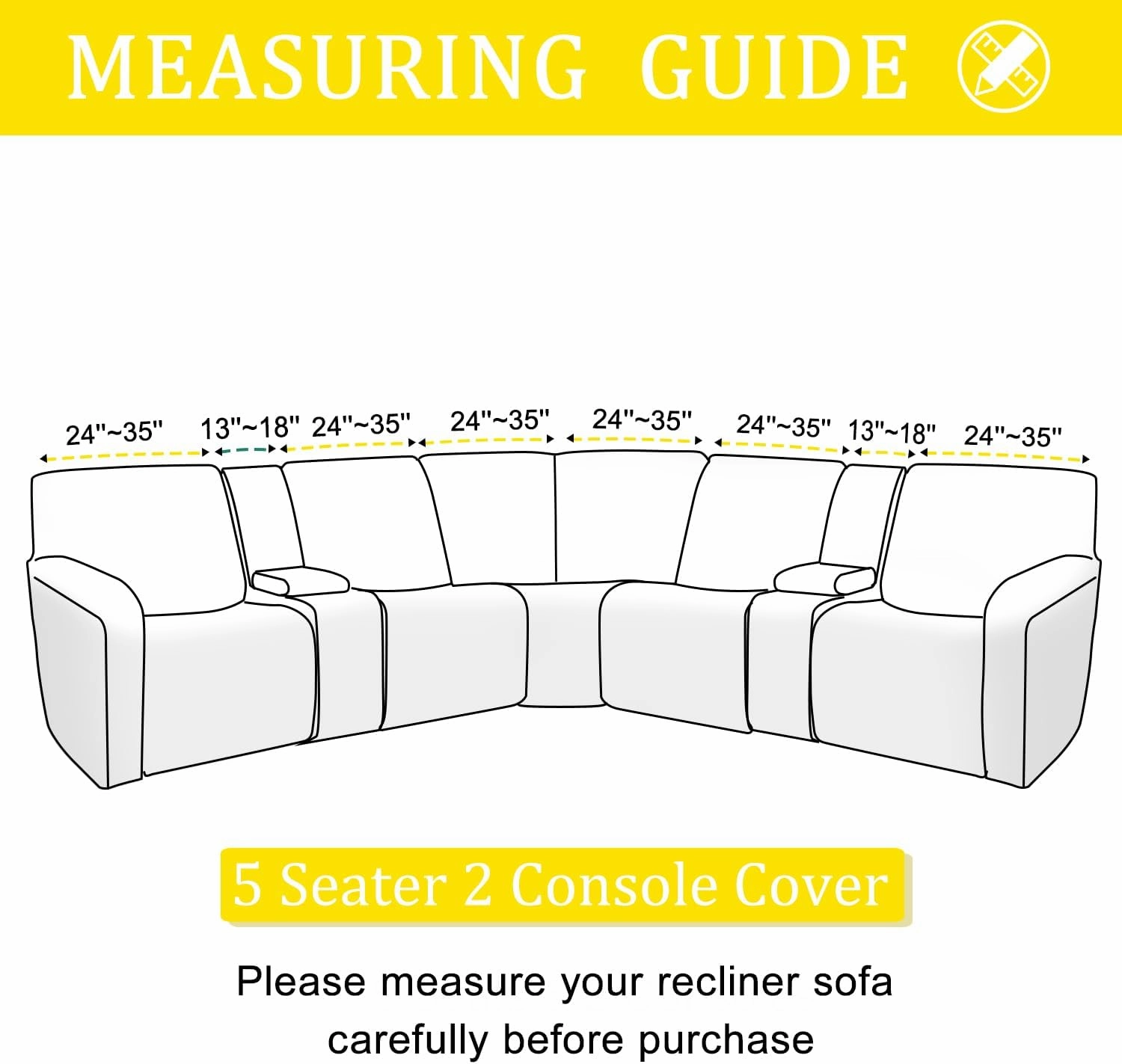 100% Waterproof Sectional Recliner Couch Covers for Reclining Couch L Shaped Corner Sectional Sofa Cover Jacquard Stretch L Shape Recliner Slipcovers (5 Seater 2 Console Cover, Light Gray)