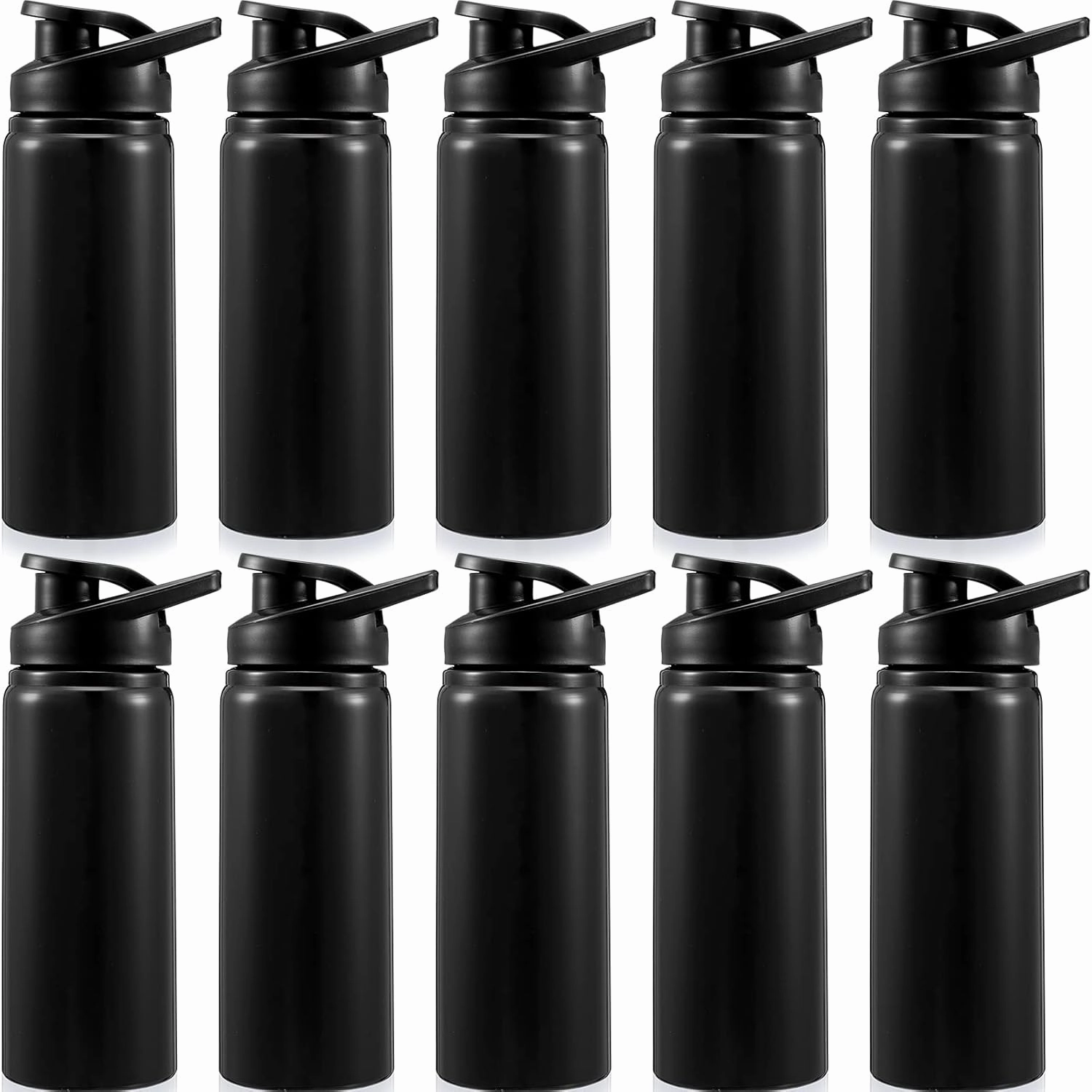 10 Pcs Aluminum Water Bottle 17 Oz Reusable Bike Snap Lid Metal Water Bottle Lightweight Portable Sports Leak Proof Gym for Travel Camping Hiking