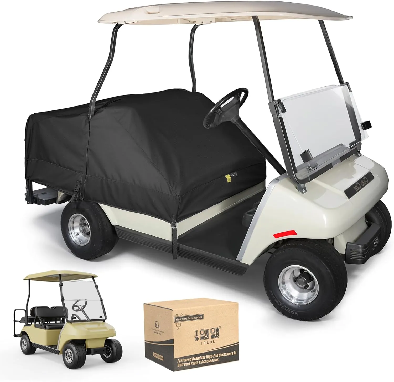 10L0L Waterproof Golf Cart Seat Cover for Yamaha, EZGO, Club Car 4 Passenger/2 2 Person, UV Protection, Universal Fit, 60 inches x 20 inches