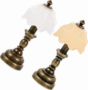 10pcs Miniature Lamp Retro Bedside Light for House Decor for Dollhouse Rooms Elegant Tiny House Accessory for Girls Playsets and Scenes