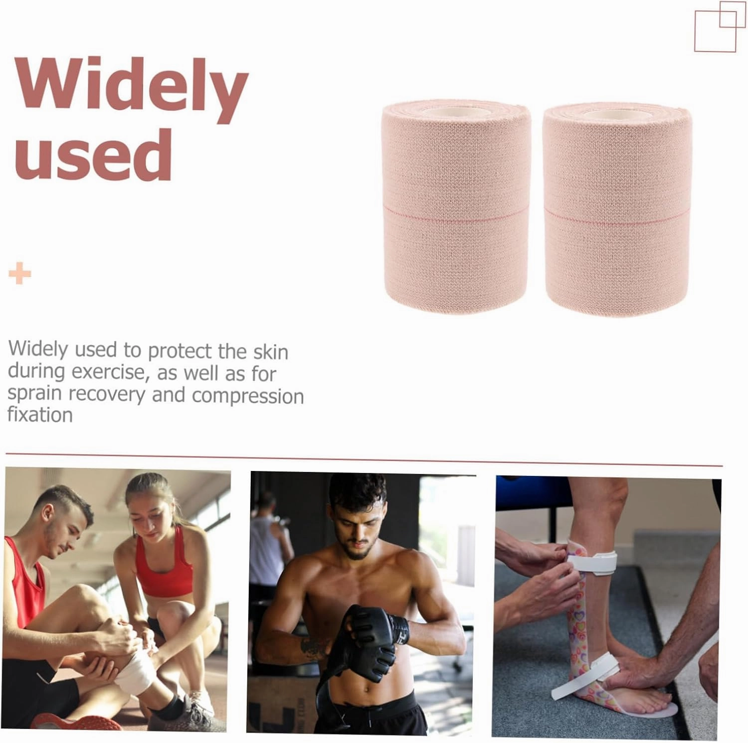 10rolls Elastic Adhesive Sports Wrap Bandages Breathable Portable for Lightweight Support Easy Use for Injuries Swelling First Aid