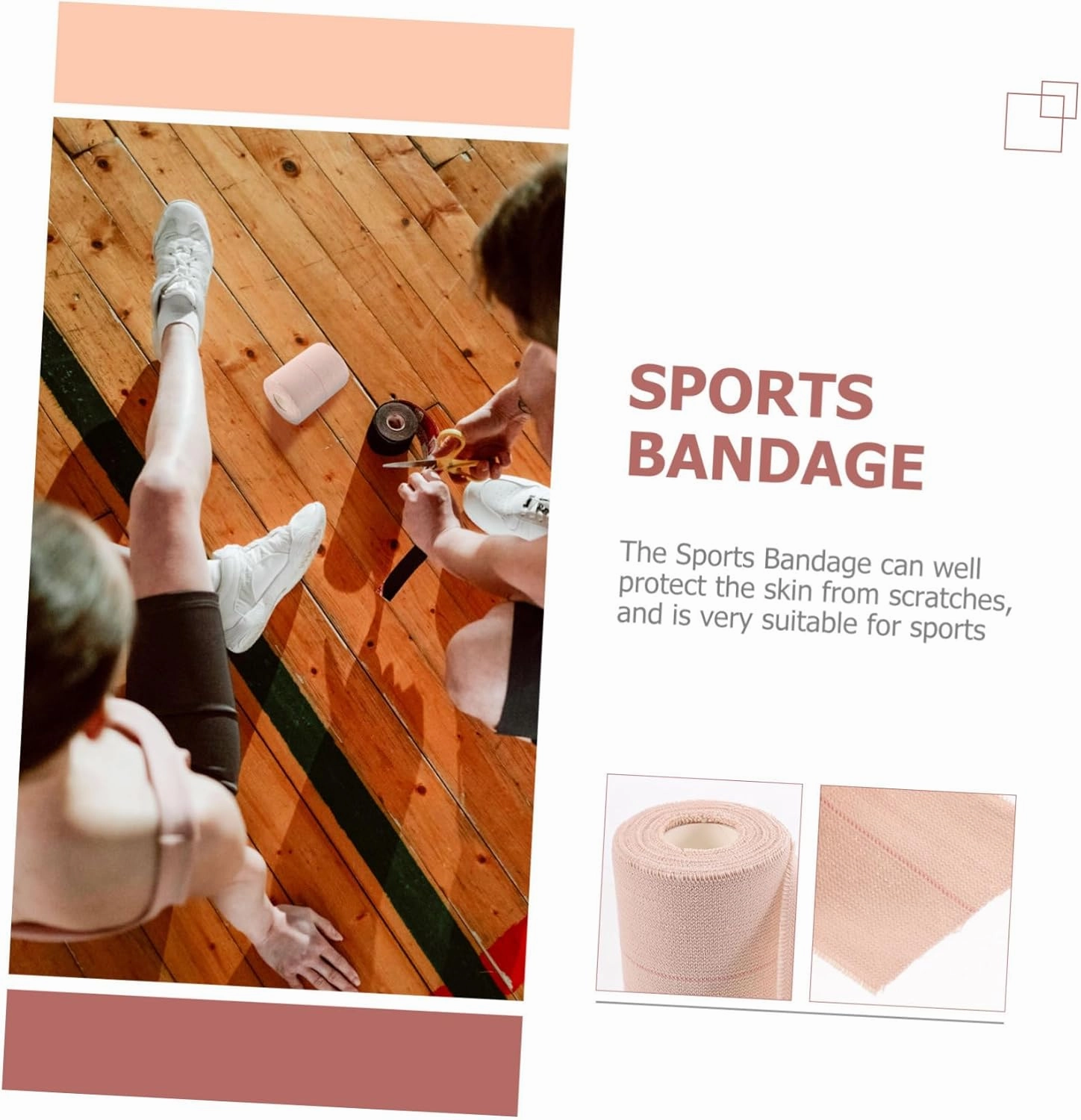 10rolls Elastic Adhesive Sports Wrap Bandages Breathable Portable for Lightweight Support Easy Use for Injuries Swelling First Aid