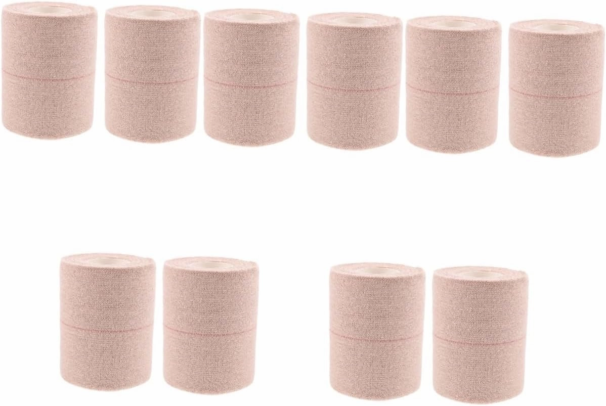 10rolls Elastic Adhesive Sports Wrap Bandages Breathable Portable for Lightweight Support Easy Use for Injuries Swelling First Aid