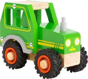 11078 Tractor Made of Wood for Children 18 Months and Older, FSC 100%-Certified, Also Suitable for Outdoor Play Thanks to Large Rubber Tyres Toy, Green