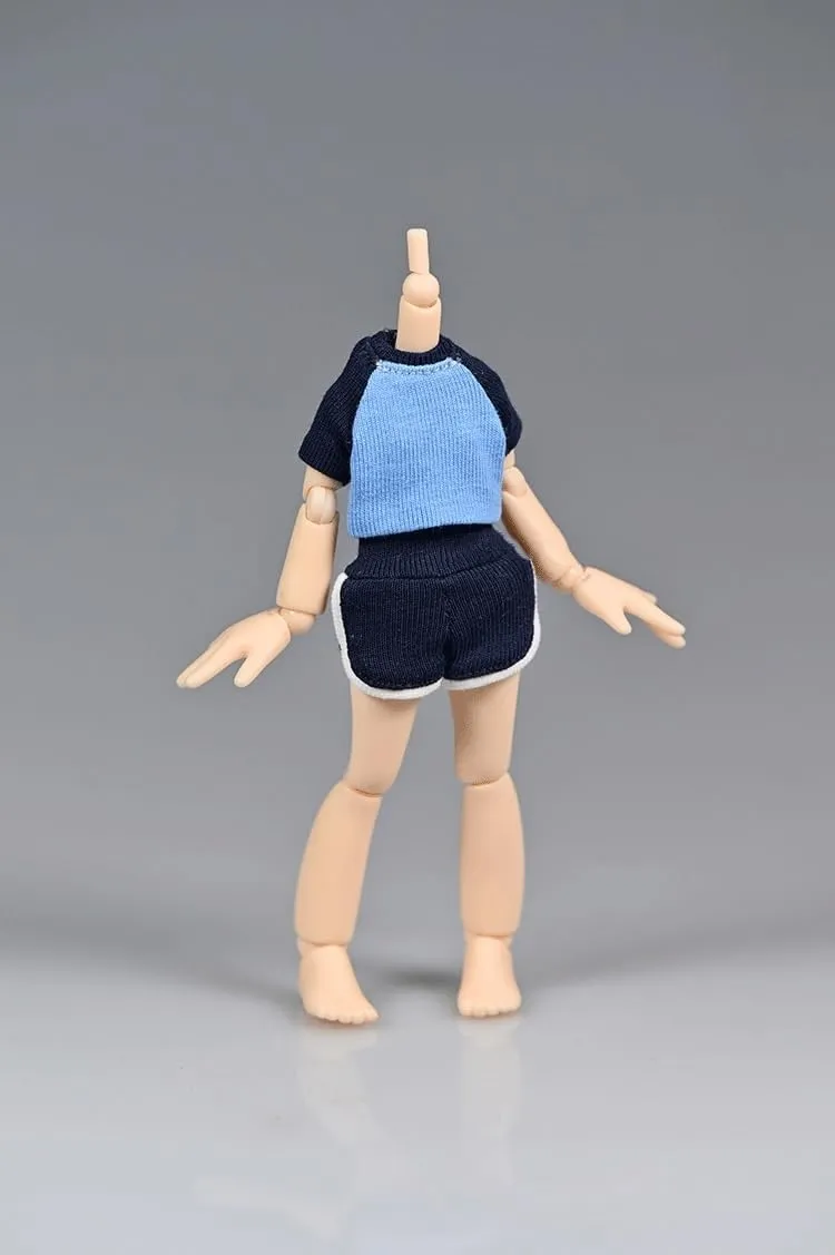 1/12 Scale Female Soldier Model Figure Doll Clothes Casual T-Shirt Shorts for 6 Inch Movable Doll Action Figure Accessories Doll