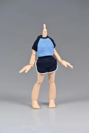 1/12 Scale Female Soldier Model Figure Doll Clothes Casual T-Shirt Shorts for 6 Inch Movable Doll Action Figure Accessories Doll