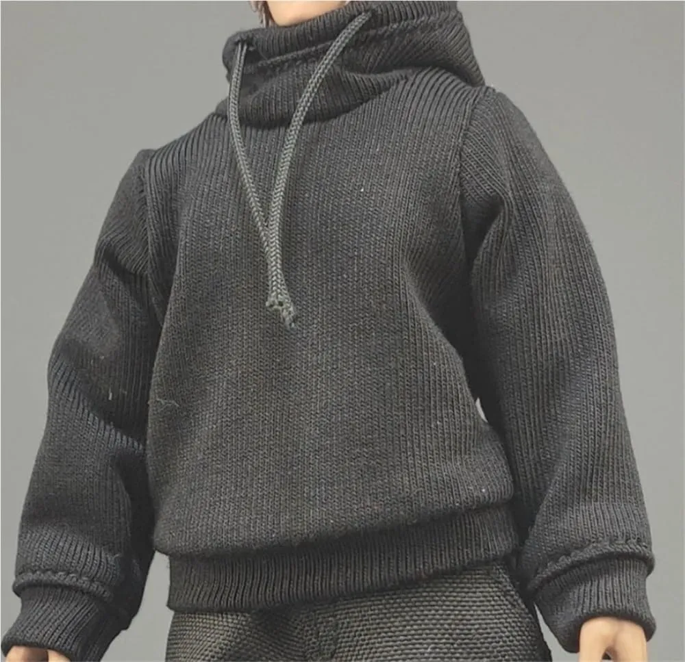 1/12 Scale Male,Figure Doll Clothes Hoodie Sweatshirt Costume for 6" Male Soldier Action Figure Doll(Black)