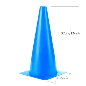 12 Inch Traffic Training Sports Cones, [10 Pack] Blue Safety Cones, Soccer Basketball Cones for Drills, Plastic Marker Cones for Indoor/Outdoor Activity & Festive Events