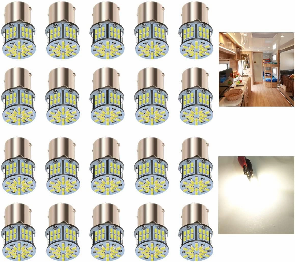 12V RV LED Interior Lights, 20 Packs 1141 1156 1003 1073 BA15S 7506 LED Bulbs for RV Camper Trailer Boat Trunk Interior Indoor Tail Lights, Natural White - 4500K