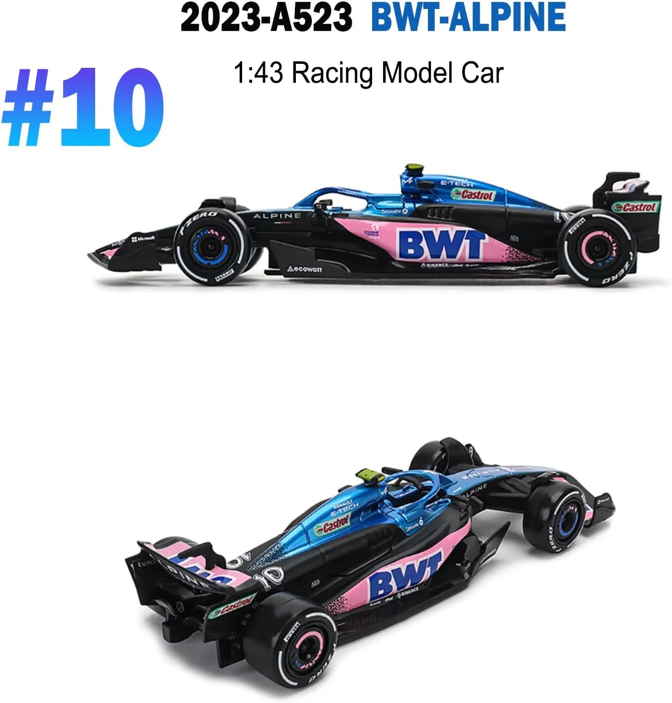 1/43 2023 F1 Team A523#10 P.Gasly Racing Car Model for BWT-Alpine DieCast Alloy Adult Collection Car
