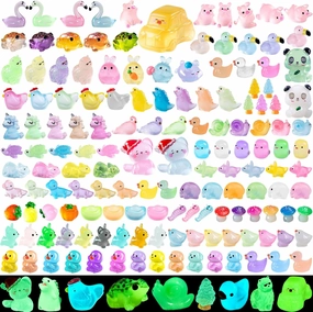 150 Pcs Luminous Mini Resin Animal Figurines Glow in The Dark Miniature Figures Variety Pack to Hide for Potted Plants Micro Landscape Garden Aquariums
