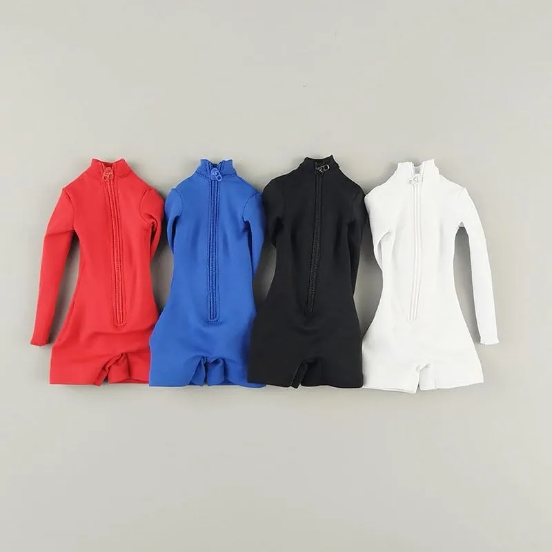 1/6 Scale Female Clothes,High Collar Jumpsuit Shorts Bodysuit Outfit Clothing Accessory for 12inch PH TBL JO Worldbox Action Figure (Red)