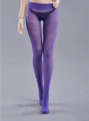 1/6 Scale Female Soldier Figure Doll High Waist Long Stockings Legging for 12" Action Figure Doll Clothes Doll(Purple)