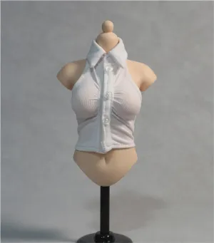 1/6 Scale Female,Figure Doll Clothes Sleeveless Knit Shirts Vest Costume for 12" Female Soldier Action Figure Doll(White)