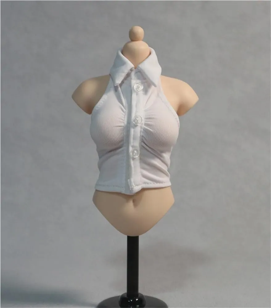 1/6 Scale Female,Figure Doll Clothes Sleeveless Knit Shirts Vest Costume for 12" Female Soldier Action Figure Doll(White)