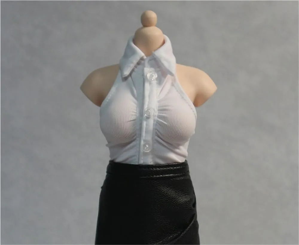 1/6 Scale Female,Figure Doll Clothes Sleeveless Knit Shirts Vest Costume for 12" Female Soldier Action Figure Doll(White)