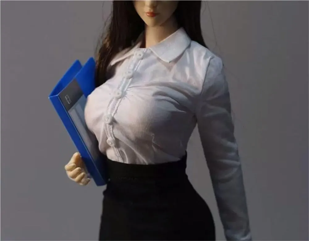 1/6 Scale Female,Figure Doll Clothes Uniform Shirt Skirt Legging High Heels for 12" Soldier Action Figure Doll(Black)