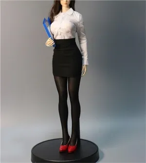 1/6 Scale Female,Figure Doll Clothes Uniform Shirt Skirt Legging High Heels for 12" Soldier Action Figure Doll(Black)
