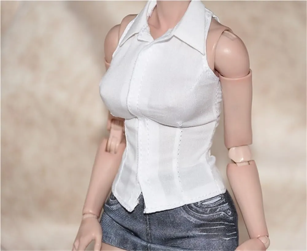 1/6 Scale Figure Doll Clothes, Sleeveless Vest Shirt Casual Cardigan, Clothing Costume for 12 inch Female Action Figure Accessories Doll