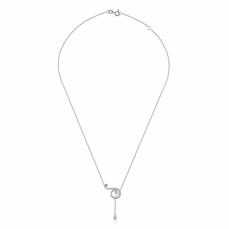 18k Gold Curve Shape Adjustable Diamond Necklace