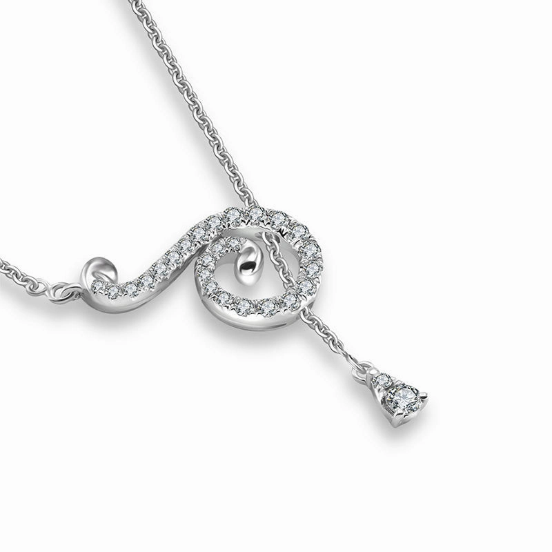 18k Gold Curve Shape Adjustable Diamond Necklace