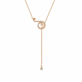 18k Gold Curve Shape Adjustable Diamond Necklace