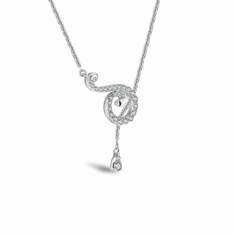18k Gold Curve Shape Adjustable Diamond Necklace