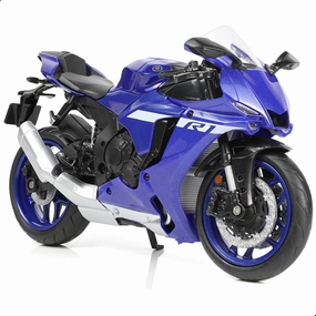 1:12 Motorcycle Model Toy for Yamaha YZF-R1 1000R Metal Die-cast with Plastic Motorcycle Model No Assembly Required Mini Finished Moto Gift for Adult（Blue）