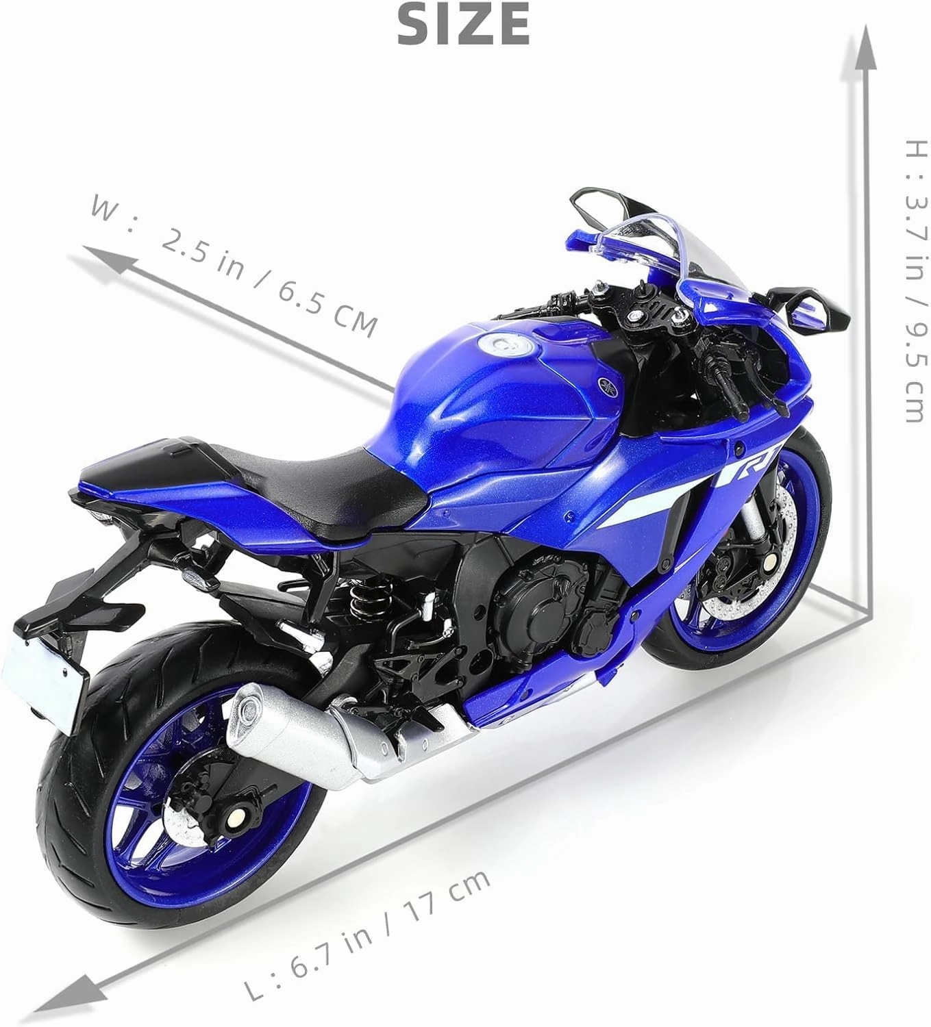 1:12 Motorcycle Model Toy for Yamaha YZF-R1 1000R Metal Die-cast with Plastic Motorcycle Model No Assembly Required Mini Finished Moto Gift for Adult（Blue）