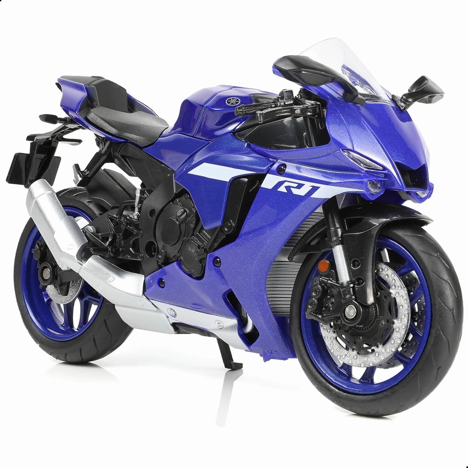 1:12 Motorcycle Model Toy for Yamaha YZF-R1 1000R Metal Die-cast with Plastic Motorcycle Model No Assembly Required Mini Finished Moto Gift for Adult（Blue）