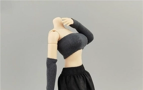 1/12 Scale Female,Figure Doll Clothes Sleeveless Soild Knit Shirt Costume for 6" Soldier Action Figure Doll(Gray)