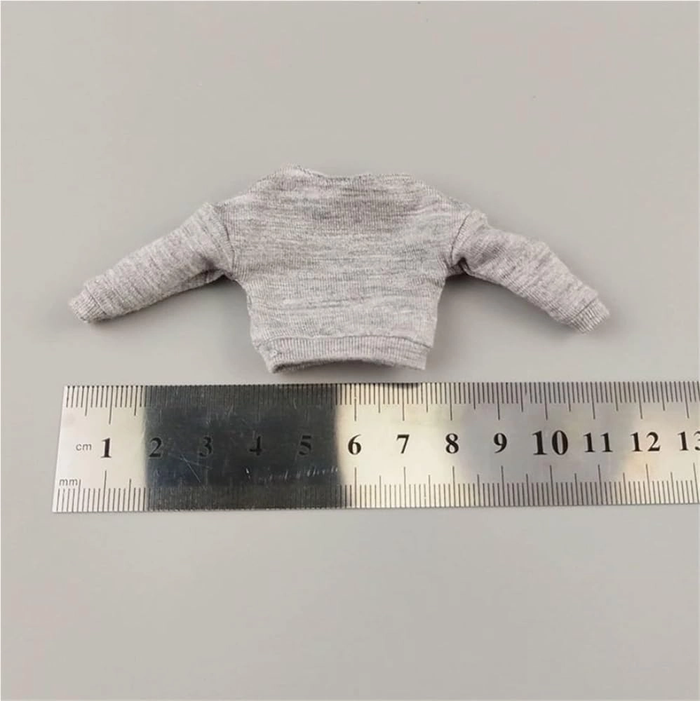 1/12 Scale Female,Figure Doll Clothes Sweatshirt Short Skirt Costume for 6" Female Soldier Action Figure Doll(Gray)