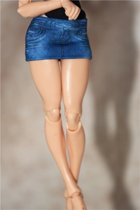 1/12 Scale Female Soldier Model Figure Doll Clothes High Waisted Skirt Tights Skirt for 6 Inch Movable Doll Action Figure Accessories Doll(Blue)