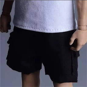 1/12 Scale Male Soldier Model Figure Doll Cargo Shorts SweatShorts Clothes for 6 inch Action Figure Doll Clothes Doll(Black)