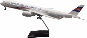 1:142 Scale for Airbus A350 Cambodia Aircraft Model Die-Casting Machine Souvenir Decoration Collected Desktop Display Miniatures Toy's Set(with Light)