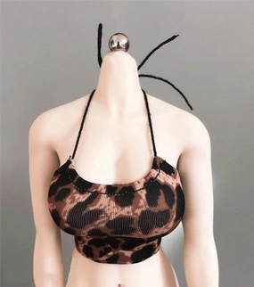 1/6 Scale Female Figure Clothes, Female Leopard Print Vest for 12 inch Action Figure Body Doll