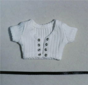 1/6 Scale Female,Figure Doll Clothes Knit Short Sleeve T Shirts Costume for 12" Soldier Action Figure Doll(White)