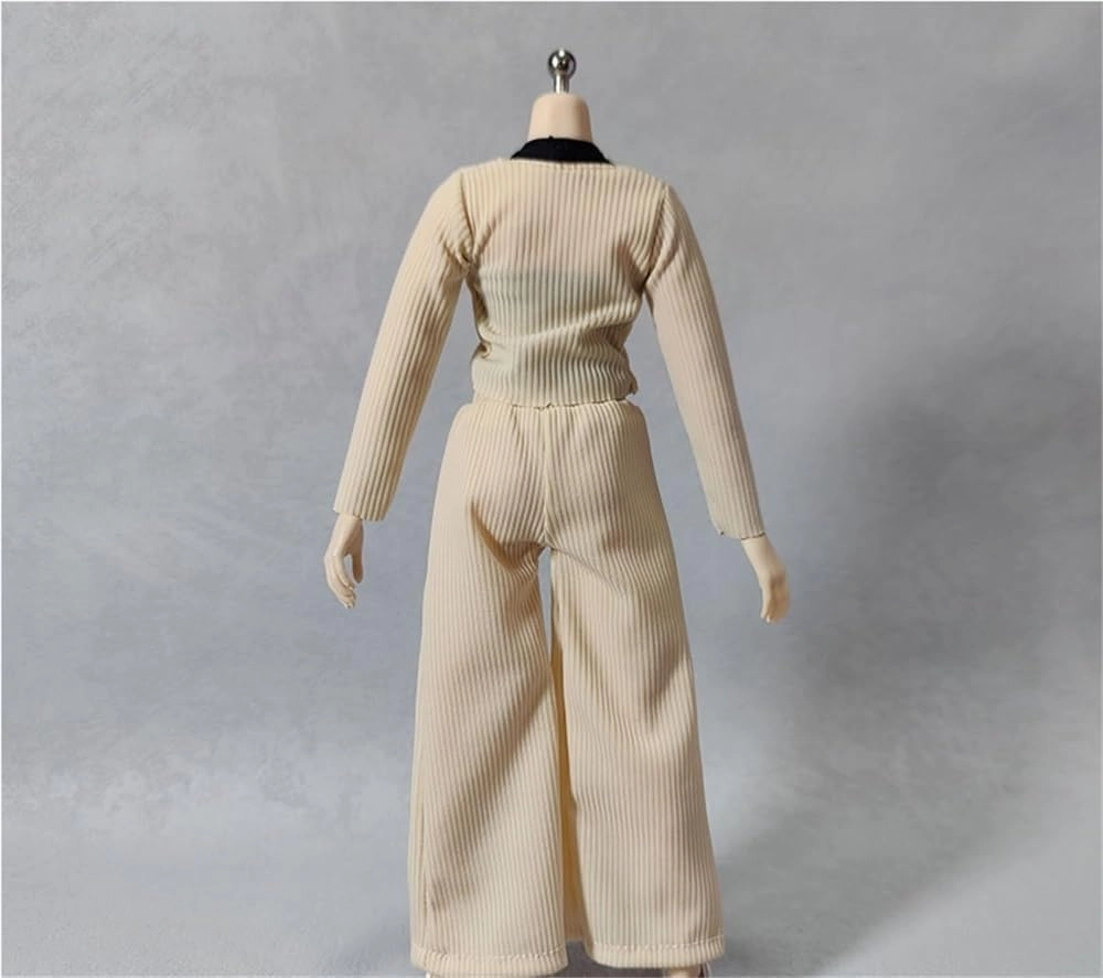 1/6 Scale Female,Figure Doll Clothes Long Sleeve Shirts Wide Leg Pants for 12" Female Soldier Action Figure Doll(Beige)