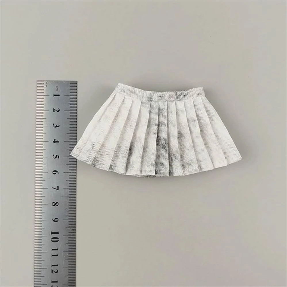1/6 Scale Female,Figure Doll Clothes Pleated Skirt Costume for 12" Female Soldier Action Figure Doll(White)