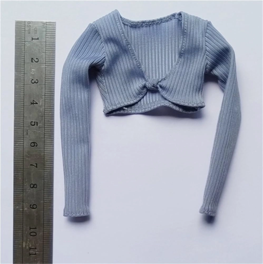 1/6 Scale Female,Figure Doll Clothes V Neck Sweater Pleated Skirts Costume for 12" Female Soldier Action Figure Doll(Blue)