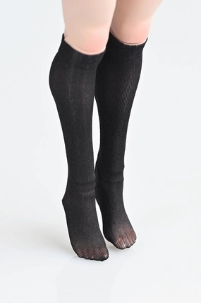 1/6 Scale Female Figure Doll Socks Knee High Socks for 12 Inch Movable Doll Action Figure Accessories Doll(Black)