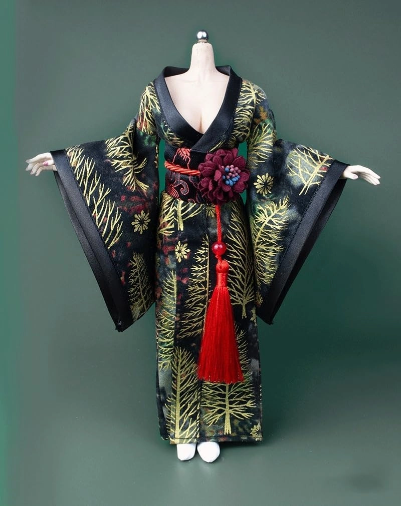 1/6 Scale Female Soldier Model Figure Doll Kimono Long Dress Clothes for 12 inch Action Figure Doll Clothes Doll