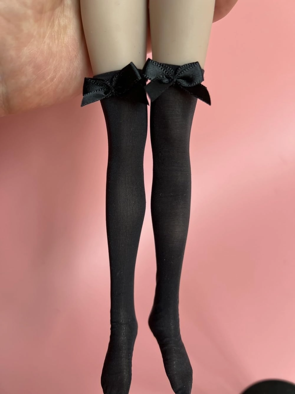 1/6 Scale Female Soldier Model Figure Doll Socks Maid Long Stockings for 12 Inch Movable Doll Action Figure, Doll Miniatures Accessories Doll(Black)