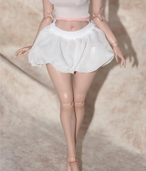 1/6 Scale Figure Doll Clothes, High Waist Short Skirt, Clothing Costume for 12 inch Female Action Figure Accessories Doll(White)