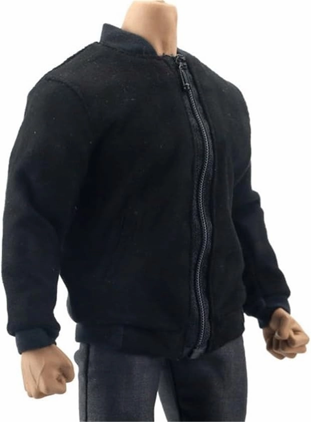 1/6 Scale Male Soldier Model Figure Doll Casual Jacket Coat Clothes for 12 Inch Action Figure Doll Clothes Doll(Black)