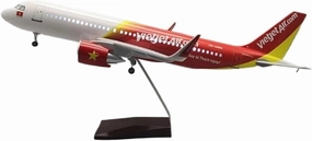 1 80 Large Scale for A320 Vietjet Airplane Model Model Plane with Lights and Wheels Resin Collectible Plane Collected(No loght)